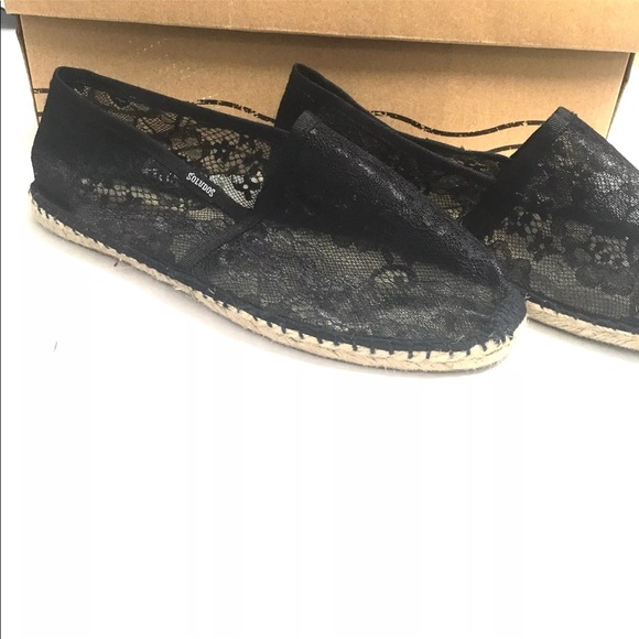 Soludos Woman’s Black Lace Espadrilles Size 39 - Picture 2 of 4